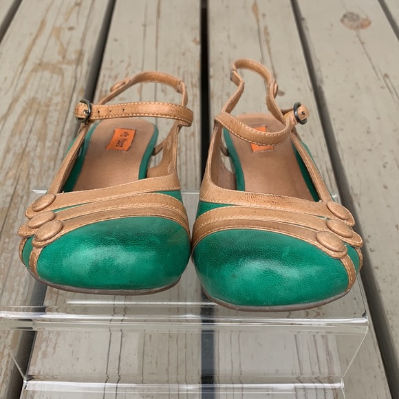 Green leather retro shoe Ella Miz Mooz - Picture 4 of 12